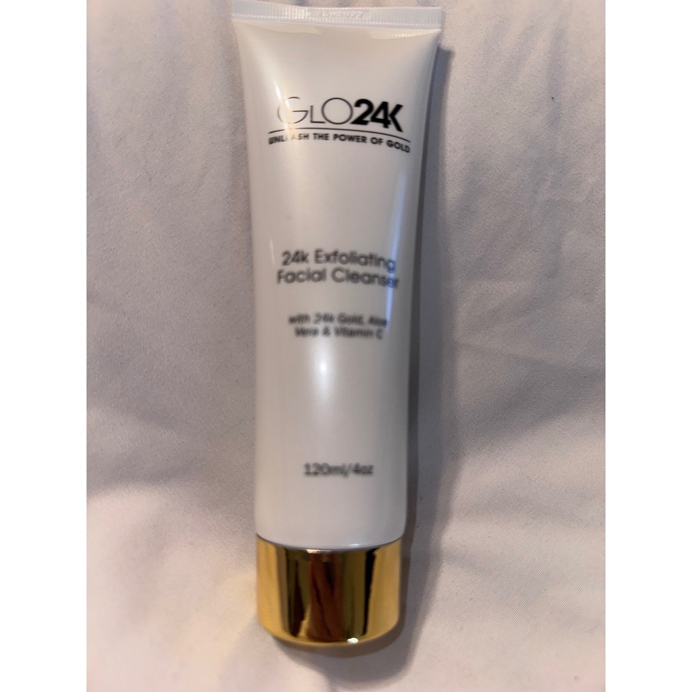 GLO24K 24k Exfoliating Facial Cleanser with Gold Aloe Vera & Vitamin C 4oz NWOT